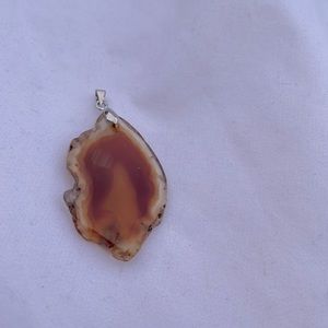Agate pendant with silver detail, brand new